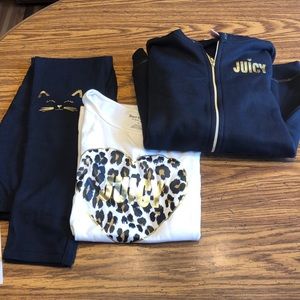 NWT Girls Black Cat ‘Juicy’ Hoodie Set.